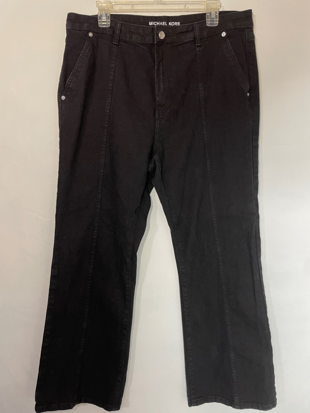 Michael Kors Black Front-Seam Straight Leg Jeans 16